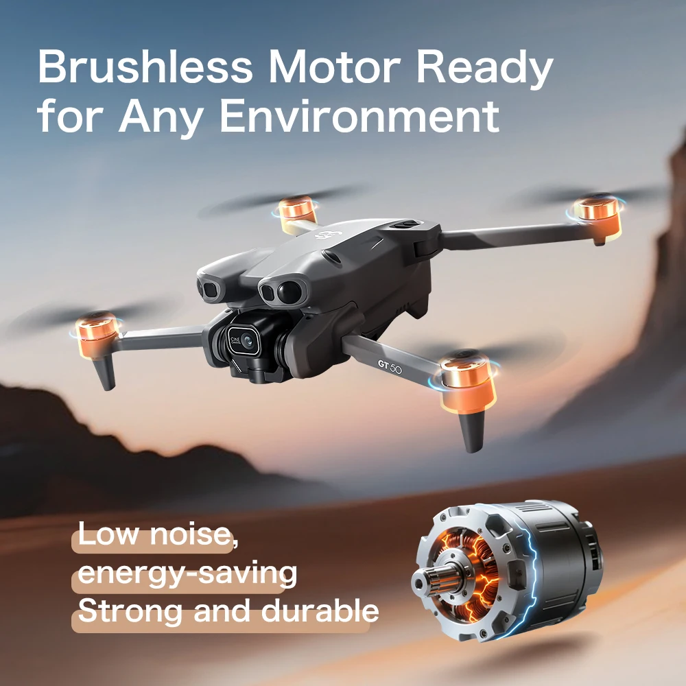 Dron GT50 4K/6K/8K FPV con cám - Fpv Brushless Rc Drone 4K reseña y precio