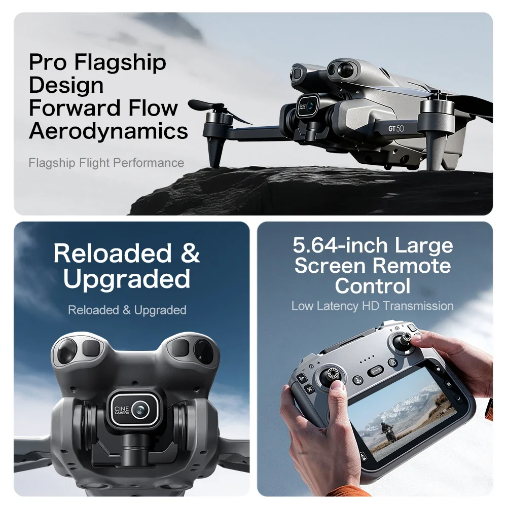Dron GT50 4K/6K/8K FPV con cám - Fpv Brushless Rc Drone 4K reseña y precio